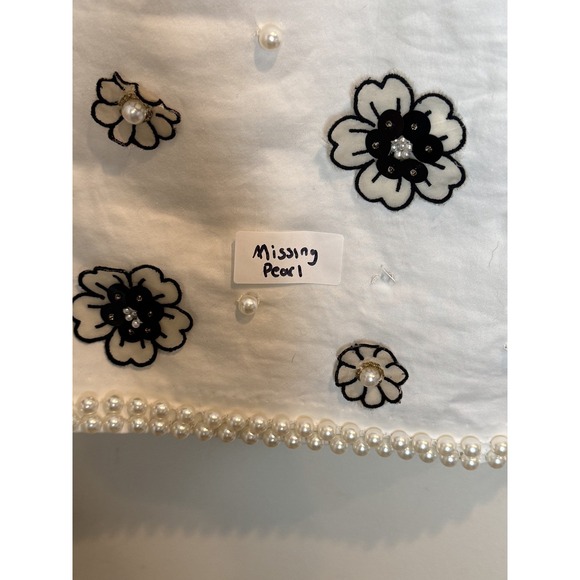 Maeve‎  Womens Extra Small Floral Pearl Sleeveless Embellished Shift Mini Dress - Picture 8 of 16